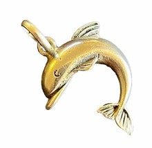 925 Sterling Silver Vintage Friendly Jumping Dolphin Charm Pendant 2g - £9.60 GBP