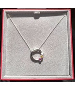 ! NEW Red Envelope Sterling Silver Circle Pendant Necklace - £46.61 GBP