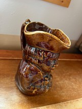Vintage Brown Glazed Toby Pottery Pitcher - 6 inches high x 2 and 7/8th’s inches - £10.34 GBP