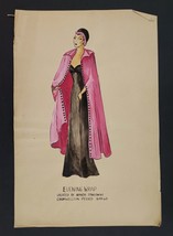 c1914 Vintage Fashion Original Art Evening Wrap Ebensburg Pa Wanda Pawlowski - £36.90 GBP