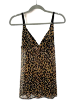 Victorias Secret Leopard Print Lace Detail Babydoll Nightie Sheer Size Small - £15.49 GBP