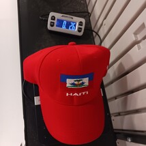 Haiti Flag Men's Back Strap Red Cotton Blend Baseball Cap Hat image 8