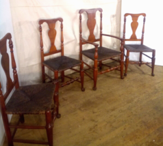 1930&#39;s Stickley Colonial Revival Maple Chairs Rush Seats Side/Arm Chairs - £2,031.49 GBP