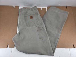 Carhart Carpenter Pants Mens Beige Straight 100% Cotton Heavy Denim B11 ... - $648.32 MXN