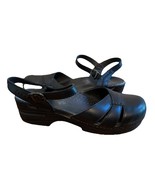 Dansko Maeve Sandals Size 42 US 11 11.5 Black Leather Mary Jane Clog Clo... - $47.18 CAD