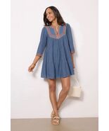 ba&amp;sh Sz M Ciana Midi Lined Organic Cotton Dress V Neck Elbow Sleeves - €98,82 EUR