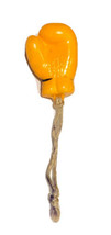 Yellow Boxing Glove String Keychain Pendant W/ Rope Vintage Made In Japan - £7.37 GBP