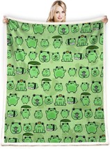 Frog Blanket Frog Gifts For Women Frog Gifts For Frog Lovers Soft And Cozy Throw - $41.99