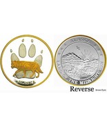 Alaska Mint WOLF TRACKS Gold &amp; Silver Medallion Proof - £117.72 GBP