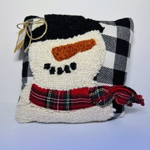 Mud Pie Whimsy Small Christmas Hook Pillow 8&quot; X 8&quot; Snowman With Scarf - £23.74 GBP