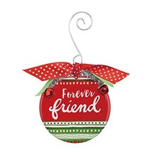 DEMDACO Friend Patterned Red and Green 4 inch Ceramic Stoneware Christmas Orname - $17.33