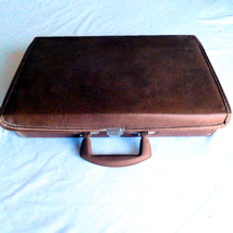 Vintage Cassette Tape Holder Briefcase Carry Case 30 Slots Brown Faux Le... - $12.13