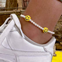 Yellow Smiley Anklet - $165.56 MXN