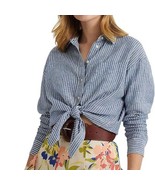 Lauren Ralph Lauren Petite Relaxed Fit Pinstripe Linen Shirt – PM - $1,278.15 MXN