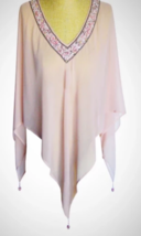 Cowgirl Kim Beaded V-Neck Poncho~ Pink- one size fits all - £31.28 GBP