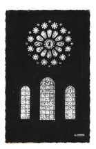 France Chartres Cathedral Notre Dame West Rose Window La Cigogne RPPC Postcard - $4.99