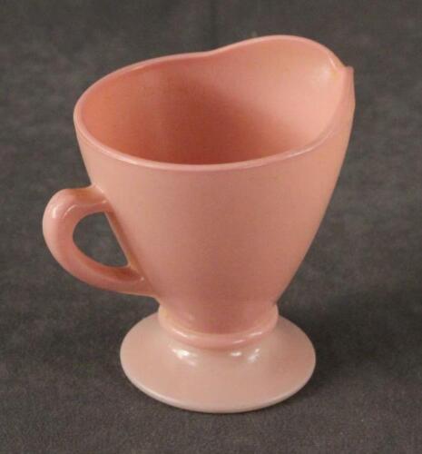Vintage Kitchen Glass Hazel Atlas Milk Glass Platonite Pink Pastel Creamer - $11.02