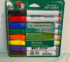 Ticonderoga White System Dry Erase Marker Chisel Tip Assorted Colors 8/S... - £11.72 GBP