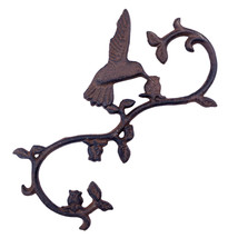 Hummingbird S Style Plant Hook Cast Iron Flower Basket Hanger 11.25&quot; - £11.58 GBP