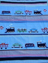Pottery Barn Kids Twin Quilt Vintage Ryder Train Multicolor Vintage Pre ... - $96.74