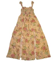 NWT Agua Bendita Leandra Blomma Maxi in Peach Floral Smocked Slit Dress M - £116.77 GBP