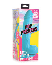 Pop Peckers 8.25&quot; Dildo W/balls - Blue - £19.58 GBP+