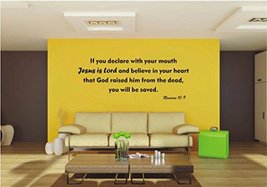 Picniva If You Declare with Your Mouth Jesus is Lord Bible Wall Decal Faith Roma - £6.92 GBP