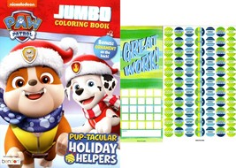 Paw Patrol - Jumbo Coloring &amp; Activity Book - Pop-Tacular Holiday Helpers+ Stick - £5.04 GBP