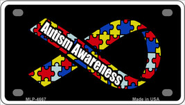 Autism Awareness Ribbon Novelty Mini Metal License Plate Tag - £11.90 GBP