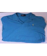 Ralph Lauren Polo Short Sleeve Men&#39;s Shirt Size L Large Blue with yellow... - £6.99 GBP