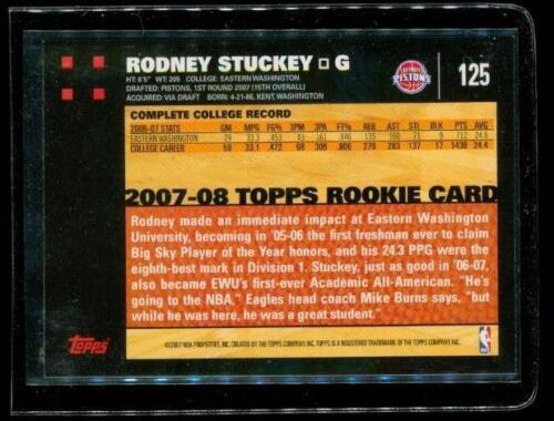 2007-08 TOPPS 50TH ANNIVERSARY RC Basketball Card #125 RODNEY STUCKEY Pistons Item image 2