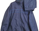 Men’s Tracksuit Set Windbreaker Blue Lined Jacket Pants Size L Good Shape - £20.66 GBP