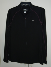 PARADOX LADIES BLACK 1/4-ZIP MERINO BLEND DRI-RELEASE PULLOVER TOP-L-NWT... - $14.99
