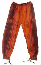 Fair Trade Nepal Thick Cotton Hippy Trousers with Real Patches N32 Orange - £27.73 GBP