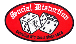 Social Distortion Gambling With Souls Since 1979 iron On Patch 4 7/8&quot;X 2 7/8&quot; - £6.35 GBP