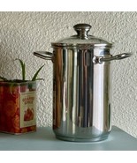 Stainless Steel Asparagus Steamer Pot &amp; Basket Never Used 9 Inches Tall ... - $33.95 CAD