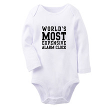World&#39;s Most Expensive Alarm Clock Funny Baby Bodysuits Newborn Infant Rompers - £9.47 GBP