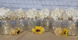 Sets of Lighted Mason Jar Centerpieces, Wedding Centerpieces, Event Cent... - $15.98+