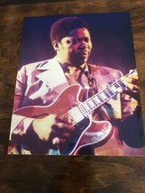 Vintage Middle Aged B.B. King 8x10 Glossy Photo Playing Guitar - $8.00