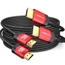 JSAUX 8K HDMI Cables 2.1 10FT 2-Pack 48Gbps 8K &amp; 4K Ultra High Speed Cor... - $31.72