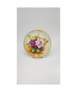 Vintage Decorator Plate, Hand Painted, Wall Decor, Rose Floral, Japan 8-... - $17.00