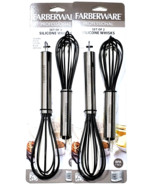 4 Total Farberware Profesional Silicone Whisks 6 3/4 Inch And 8 1/4 Inch - $41.13 CAD