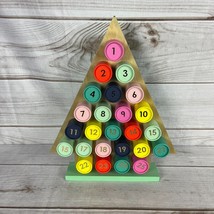 Target Threshold Advent Calendar Christmas Holiday Wood Tree Green Colorful 16&quot; - £20.09 GBP