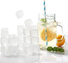Reusable Ice Cube Plastic Ice Cubes 25 Pack White Refreezable Ice Cubes for Drin - £14.00 GBP