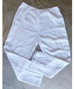 Isabella Bird 100% Linen Comfy Pants Women&#39;s Flat Front White Sz 14 - £20.23 GBP