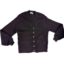 VTG 60s PURITAN ALPACA Mens Cardigan Dark Brown Grandpacore Sweater Sz. 42 - $88.21