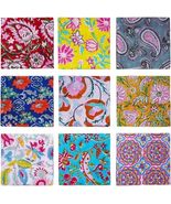 50 Pcs Cotton Cloth Napkins Hand Block Print Hand Made Size 16x16 Inch P... - $2,561.91 MXN
