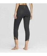 Joy Lab High Waist Crop Knotted Charcoal Gray Stretch Pull On Leggings, ... - $15.23