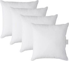Lane Linen 4 Pack 18X18 Pillow Inserts-White Throw Pillows, Inserts For, Fluffy - £31.41 GBP