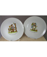 2 Decorative Plates CHILDREN Signed IRIS HAPPY SONG &amp; FRIENDS SHARING SE... - £15.12 GBP